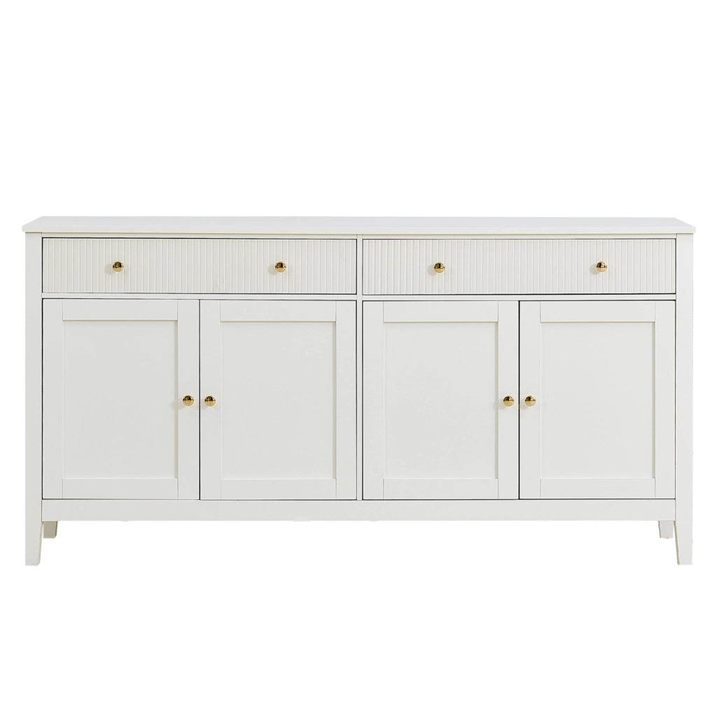 Credenza bianca 160 cm con 2 cassetti e 4 ante
