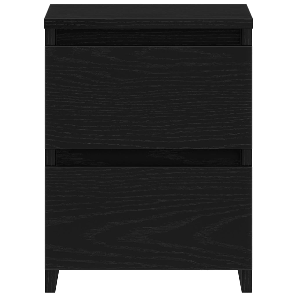 ComÃ² con Cassetti 2 pezzi Nero Rovere 30x30x40 cm