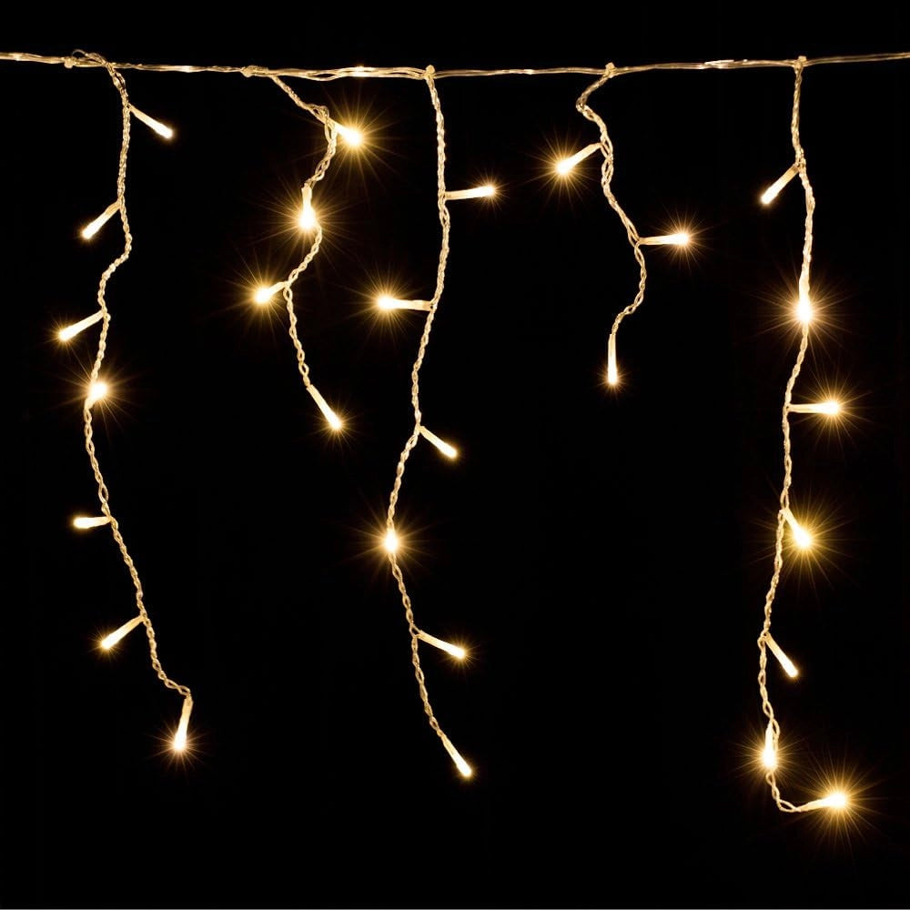 Deuba Luci Natale Balcone Esterno Interno 600 LED Bianco Caldo Telecomando 8 Modalità Timer Dimmerabile Lucine Natalizie a Cascata