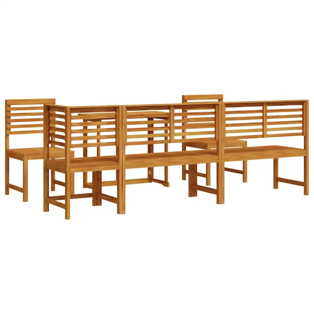 Set Bistro da Giardino 6 pcs Marrone Legno di Acacia Massello 3328697