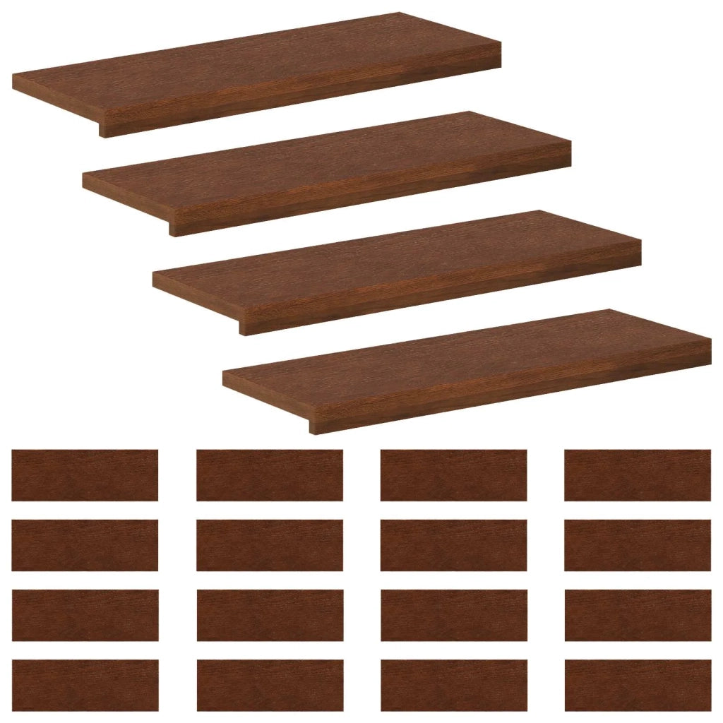 Gradini per Scale 20 pz 80 x 25 x 2 cm Marrone Scuro 3449526