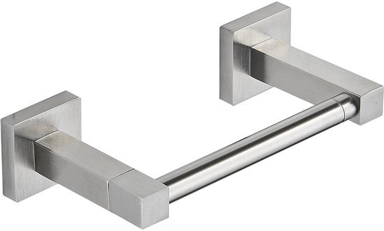 Sostegno per carta igienica, appoggio per carta igienica, supporto per carta igienica in acciaio inossidabile trasportabile per installazione facile adatto per bagno e toilette (argento)
