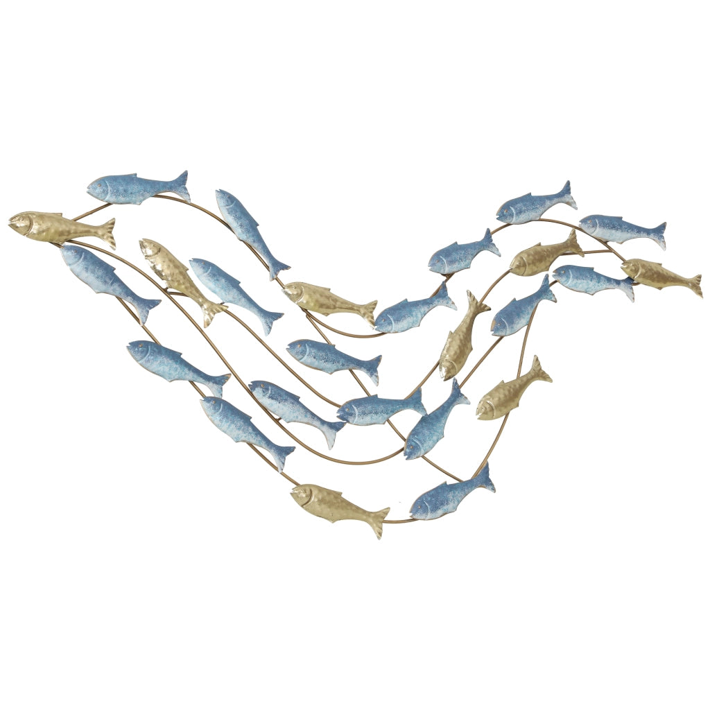 Quadro decorativo pesce ¨C Zephmum ¨C Blu, metallo, design moderno