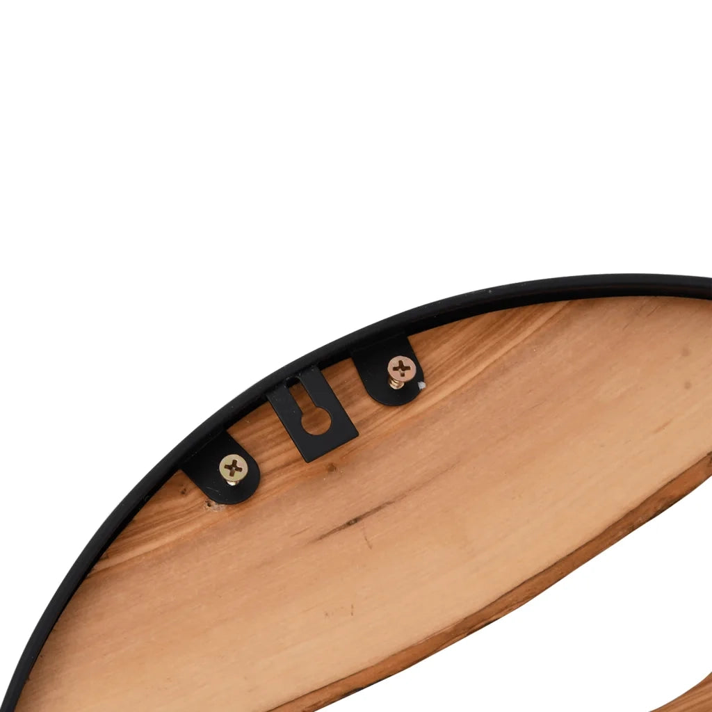 Orologio a Parete Marrone Ã˜35 cm in Ferro e Legno di Ulivo