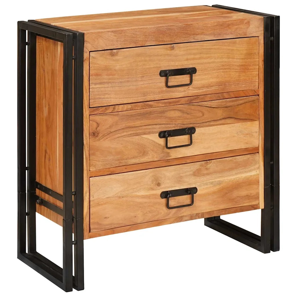 vidaXL Credenza Marrone 66 x 33 x 70 cm legno massello di acacia