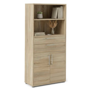 Credenza Albidona, Buffet da soggiorno, Madia da salotto, Dispensa da cucina, 89x40 h186 cm, Quercia