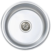 Lavello da cucina con filtro e sifone lavello rotondo da incasso superficie antigraffio acciaio inossidabile resistente adatto per interni domestici 02_0002355