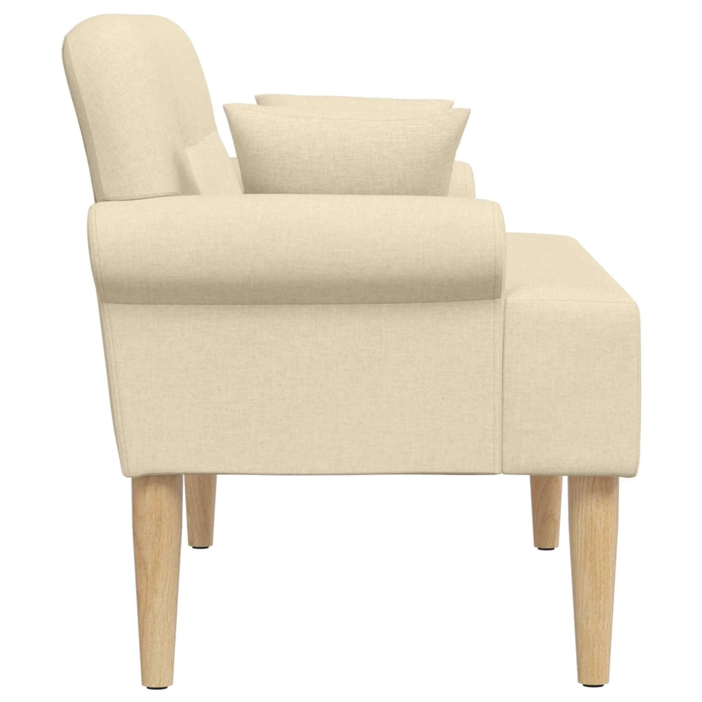 Loveseat con bottoni imbottiti Crema 120 x 65 x 79 cm Tessuto 42041816