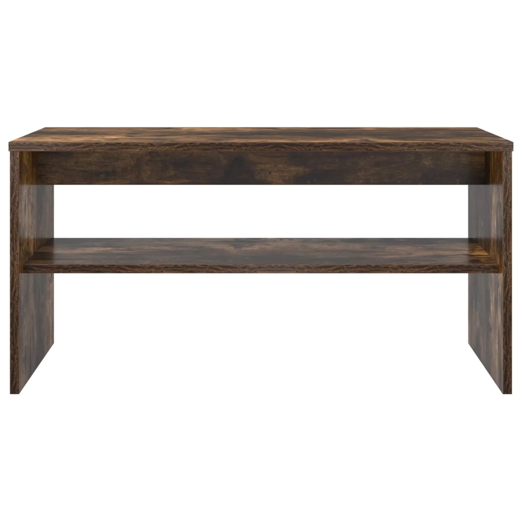 Mobile TV rettangolare moderno con pratici ripiani soggiorno 80 x 35 x 40 cm in legno composito finitura rovere affumicato 02_0058349