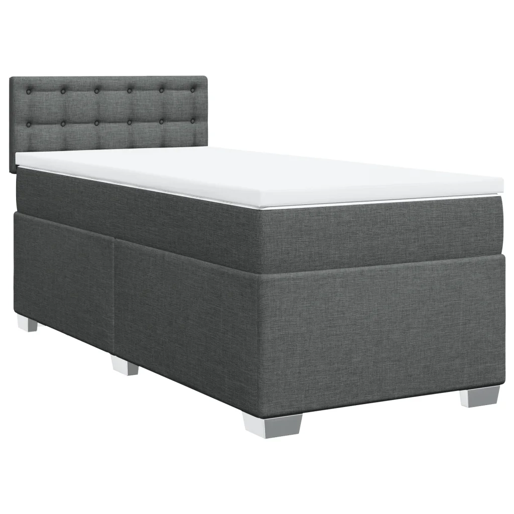 Giroletto a Molle con Materasso Grigio Scuro 90x200 cm Tessuto 3288086