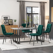 Set di 4 sedie da pranzo in velluto verde 44x41x86 cm con struttura in metallo