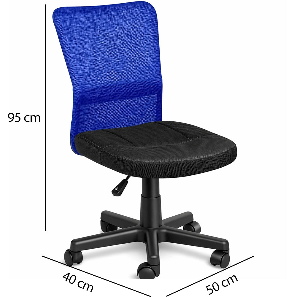 Sedia Scrivania Ufficio Cameretta Girevole Tessuto Rete Altezza Regolabile Blu