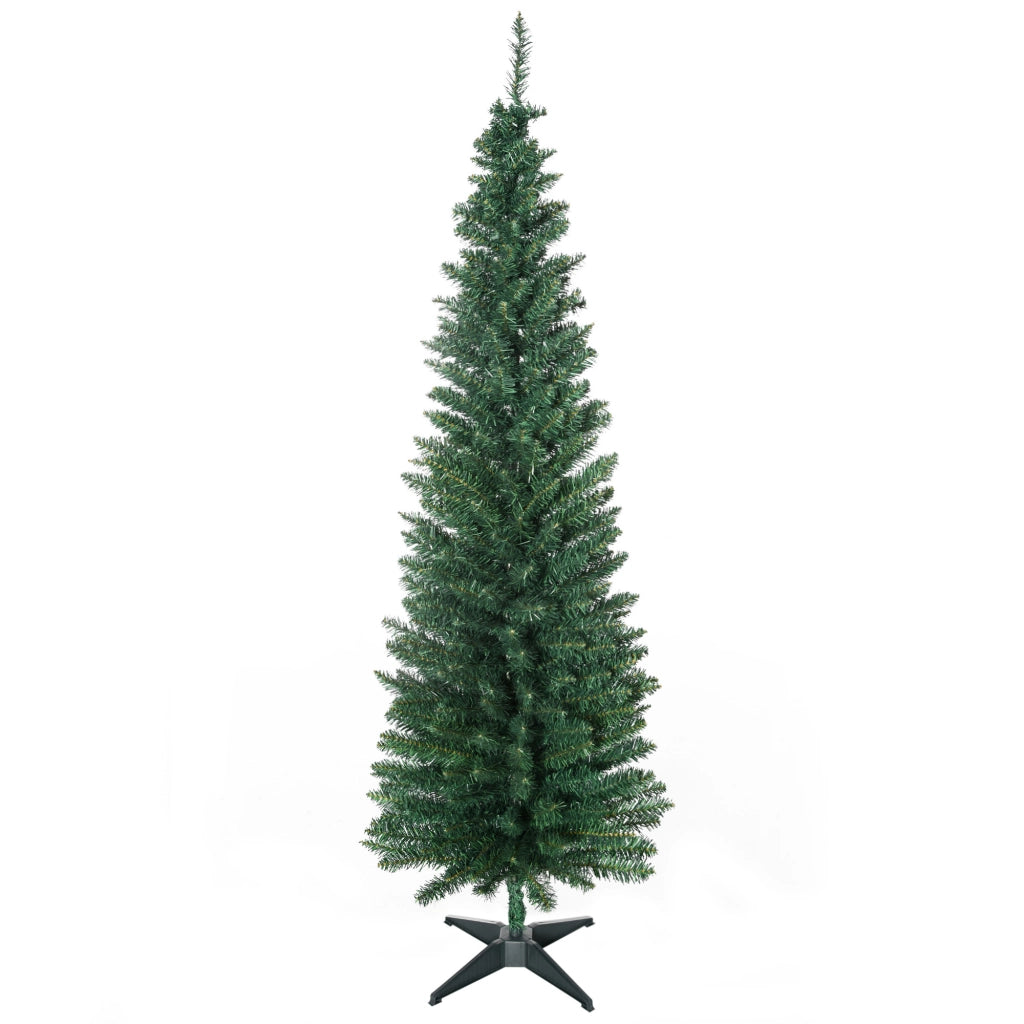 Albero di Natale Artificiale Stretto 180 cm ¨C zephmum ¨C Verde con 390 Rami e Base Scomponibile