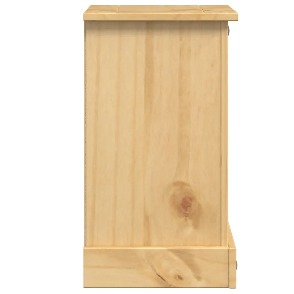 Comodino-Tavolino da notte Corona 35x32,5x58 cm in Legno Massello di Pino 356849