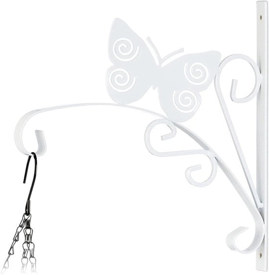 Montaggio a muro di pianta Vlinder - 30x295x2 cm - Interno Esterno - Bianco HBD - Attacco per fiori - Ferro