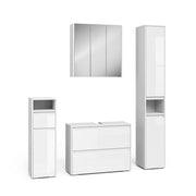 Vicco Set di mobili da bagno Bianco/bianco lucido 4 parti