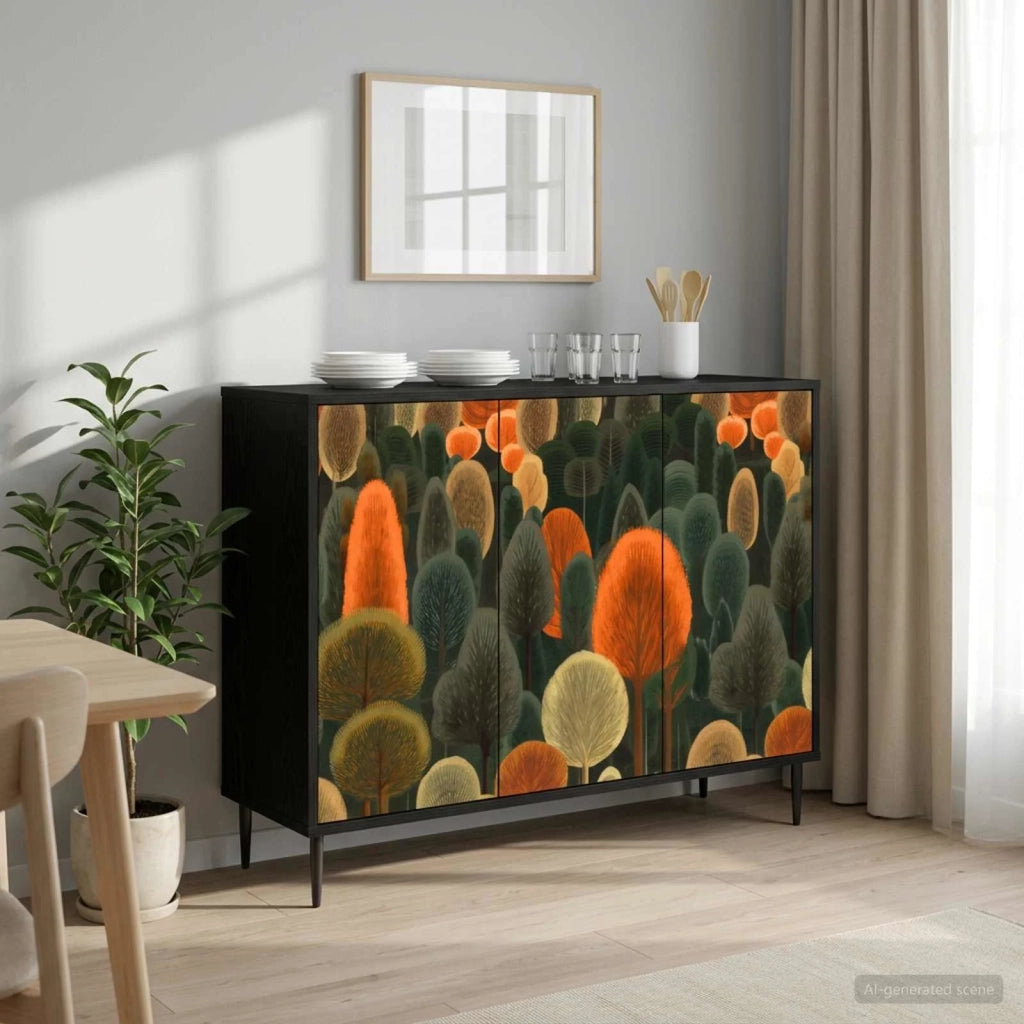 Credenza ZAANDAM Rovere Nero 102 x 33 x 76 cm 8006980