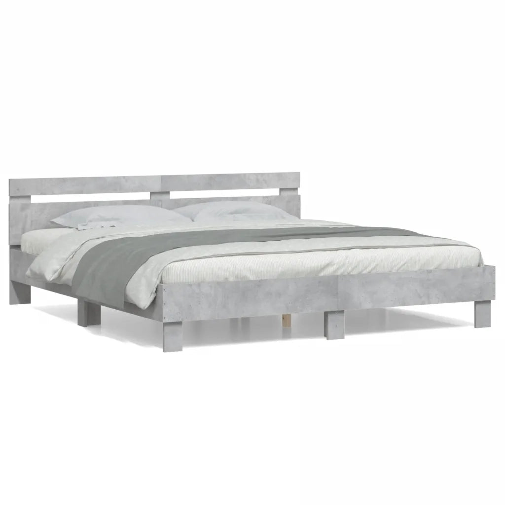 Giroletto Testiera Grigio Cemento 200x200 cm Legno Multistrato 3207395