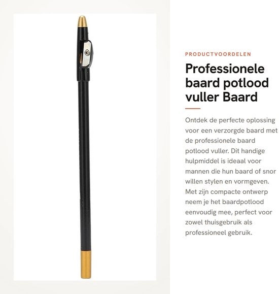 Penna per definire la linea della barba - Strumento di styling - Puntaspunta - Design compattibile - Adatto per uso familiare e professionale - Penna per barba