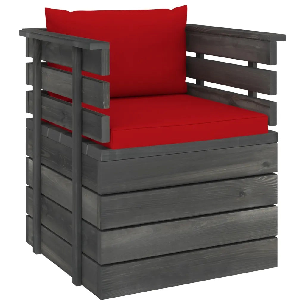 Poltrona da Giardino con Cuscini in Legno di Pinocod mxl 120430