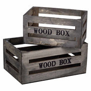 Set cassetti in legno 2 pezzi grigio 20x13x09-16x11x08h cm
