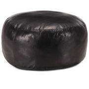 Pouf Nero 60x30 cm in Vera Pelle di Capracod mxl 130132