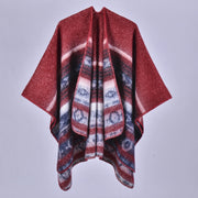 Nuovo cappotto-scialle vintage da donna in cashmere con spacchi, spesso e caldo.