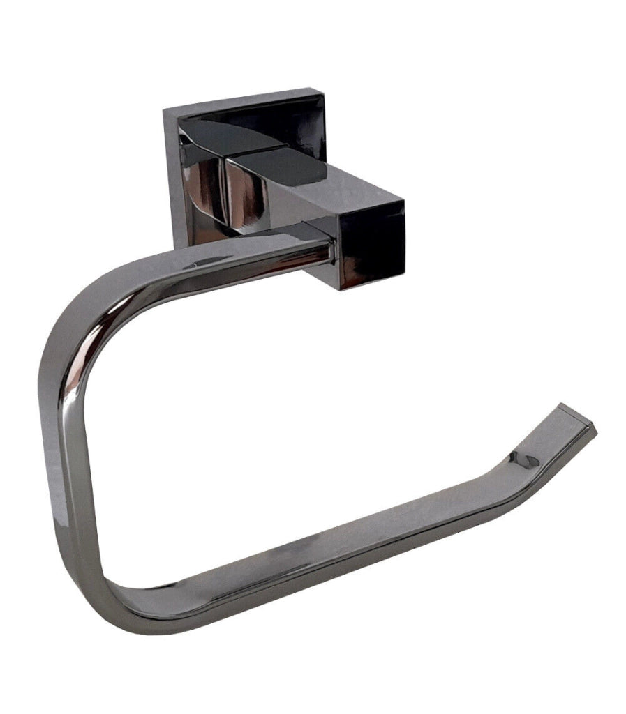Set da bagno acciaio cromato e vetro satinato 6 pezzi arredo moderno 52920