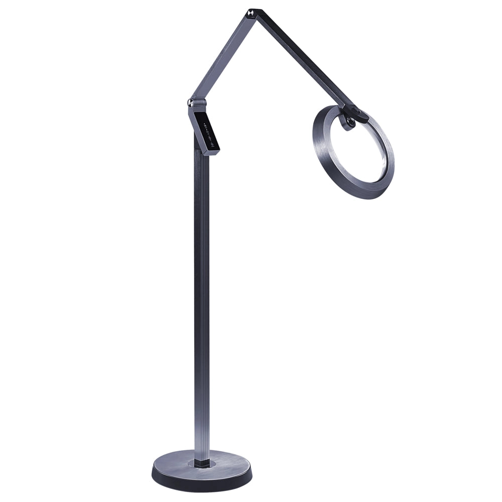 Lampada da terra LED materiale sintetico grigio scuro 170 cm altezza regolabile ufficio camera da letto