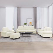 Set di Divani 4 pz con Cuscini Crema in Velluto 3202188