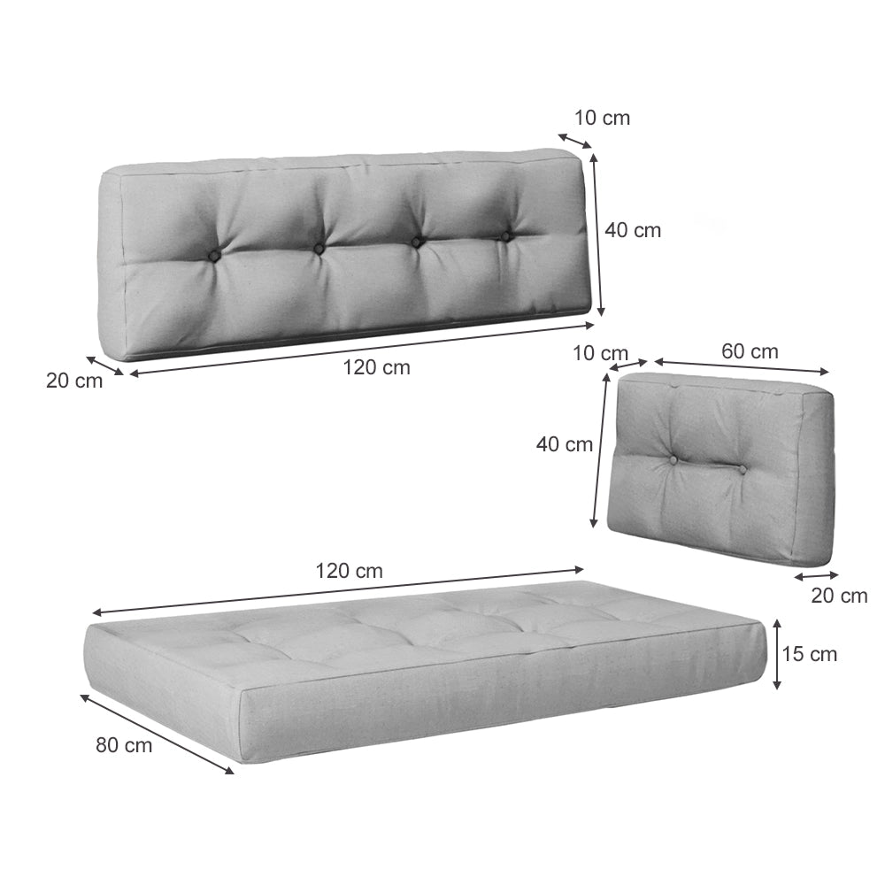 Set di cuscini per pallet Grigio 2 parti Vicco