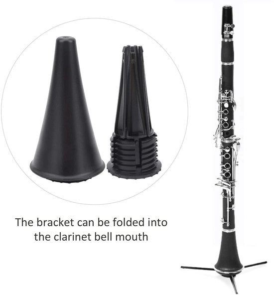 Supporto per clarinetto pieghevole - Supporto per tromba - Base da 5 gambe - Strumento a fiato - Leggero - Sostenibile