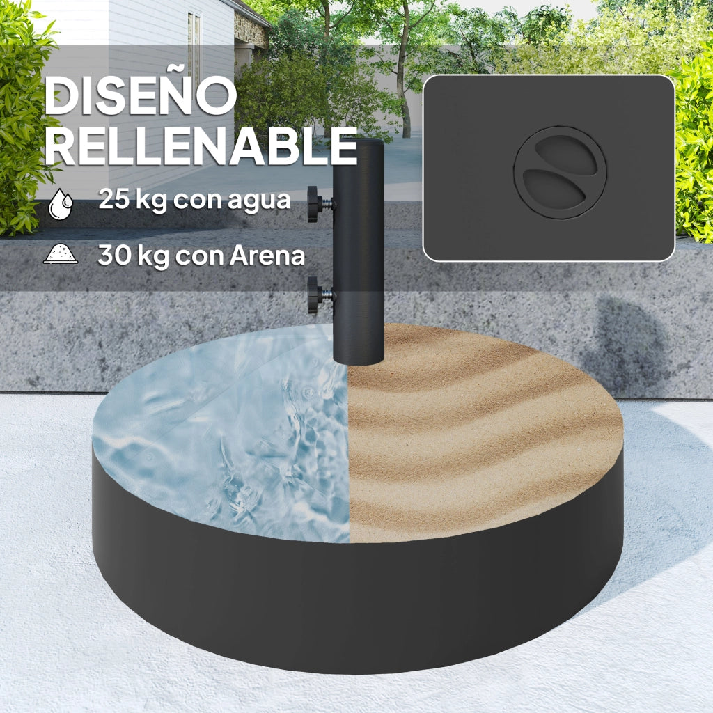 Base per Ombrellone Riempibile ¨C Zephmum ¨C Nero ?56x40 cm