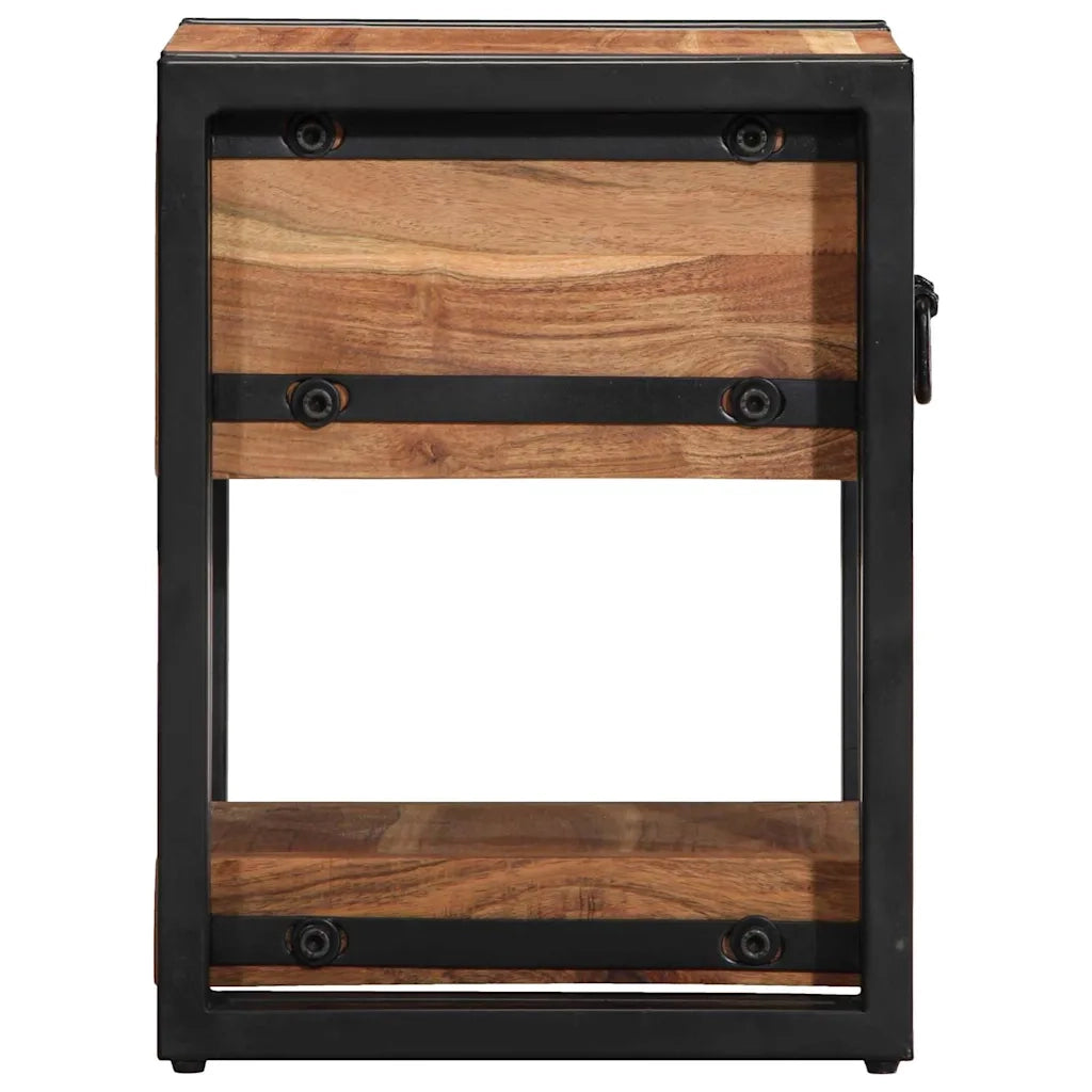 Set di 2 Comodini | Armadio da Notte | Mobiletto da notte 30 x 30 x 40 cm Legno di Acacia Massello