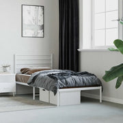 Giroletto con Testiera-Struttura Letto con testiera Metallo Bianco 80x200 cm 606304