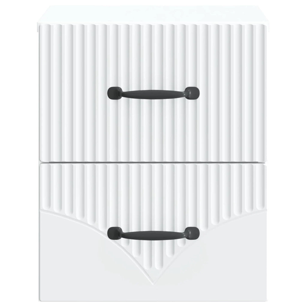 Mobiletto da notte a muro 2 pcs Bianco 34,5 x 33 x 40 cm