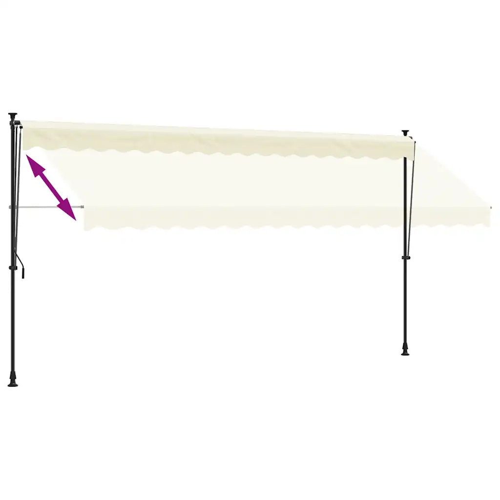 Tenda da Sole | Tenda parasole Retrattile Crema 400x150 cm in Tessuto e Acciaio