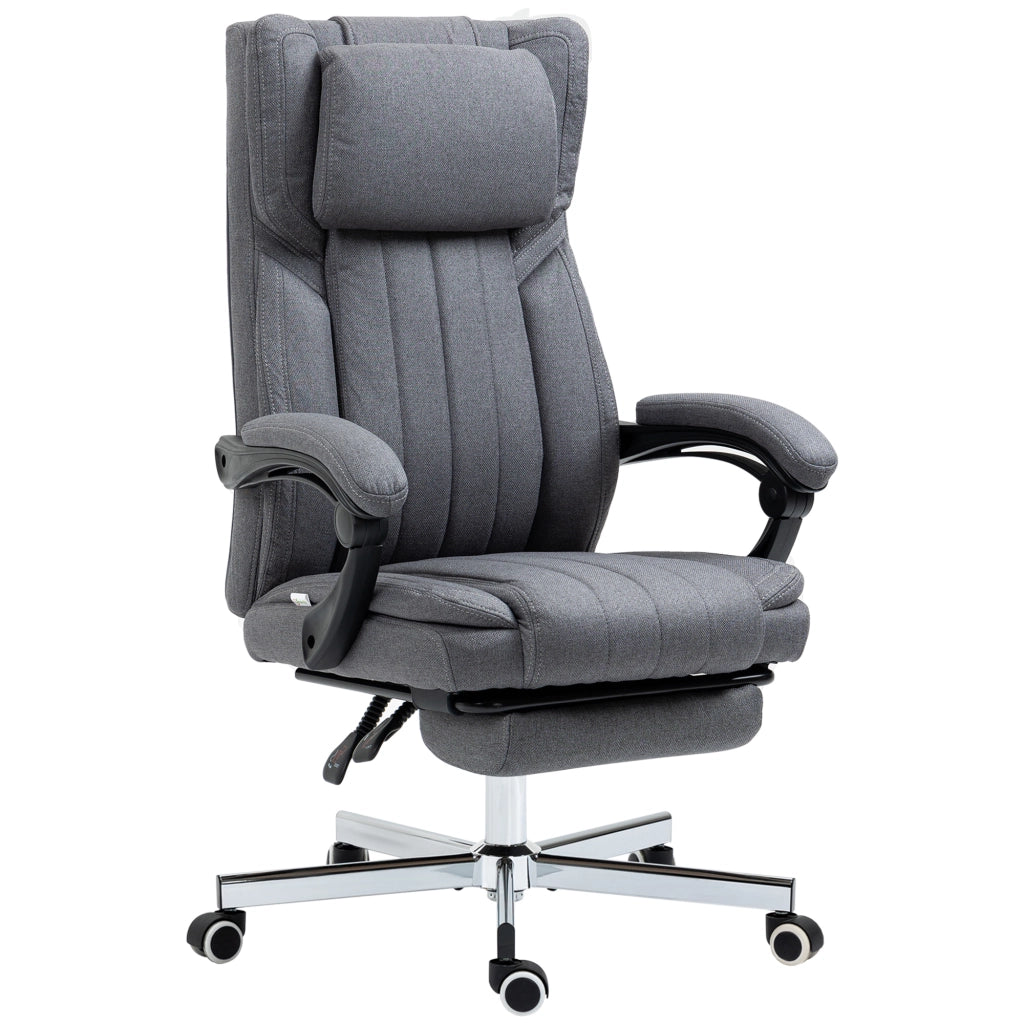 Sedia da ufficio girevole con schienale inclinabile e altezza regolabile ¨C zephmum ¨C grigio 65x61x105-113 cm