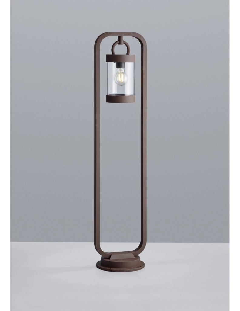 Palo Da Esterno Sambesi Ruggine H100 cm Sensore Crepuscolare IP44 Trio Lighting