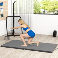 Tappetino Ginnastica Pieghevole 240x120x5 cm Antiscivolo Materassino Fitness Grigio