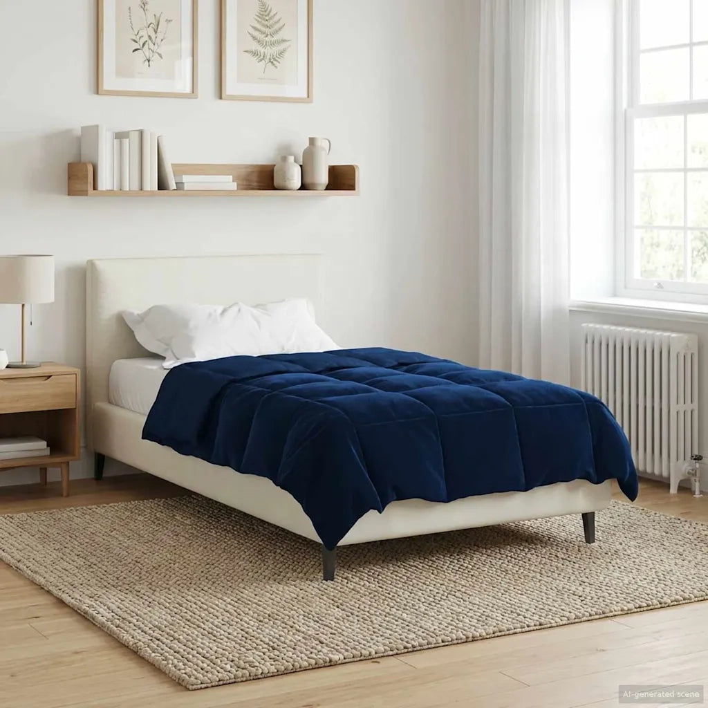 Piumone | Duvet Estivo Trapuntato Blu Scuro 140 x 220 cm Microfibra