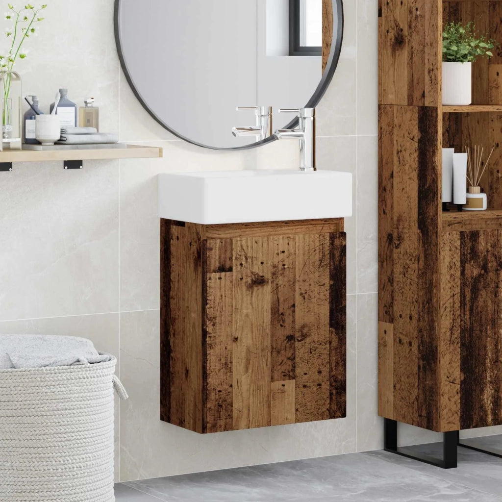 Mobile bagno con rubinetto Legno antico 45,5 x 22,5 x 84 cm 889459