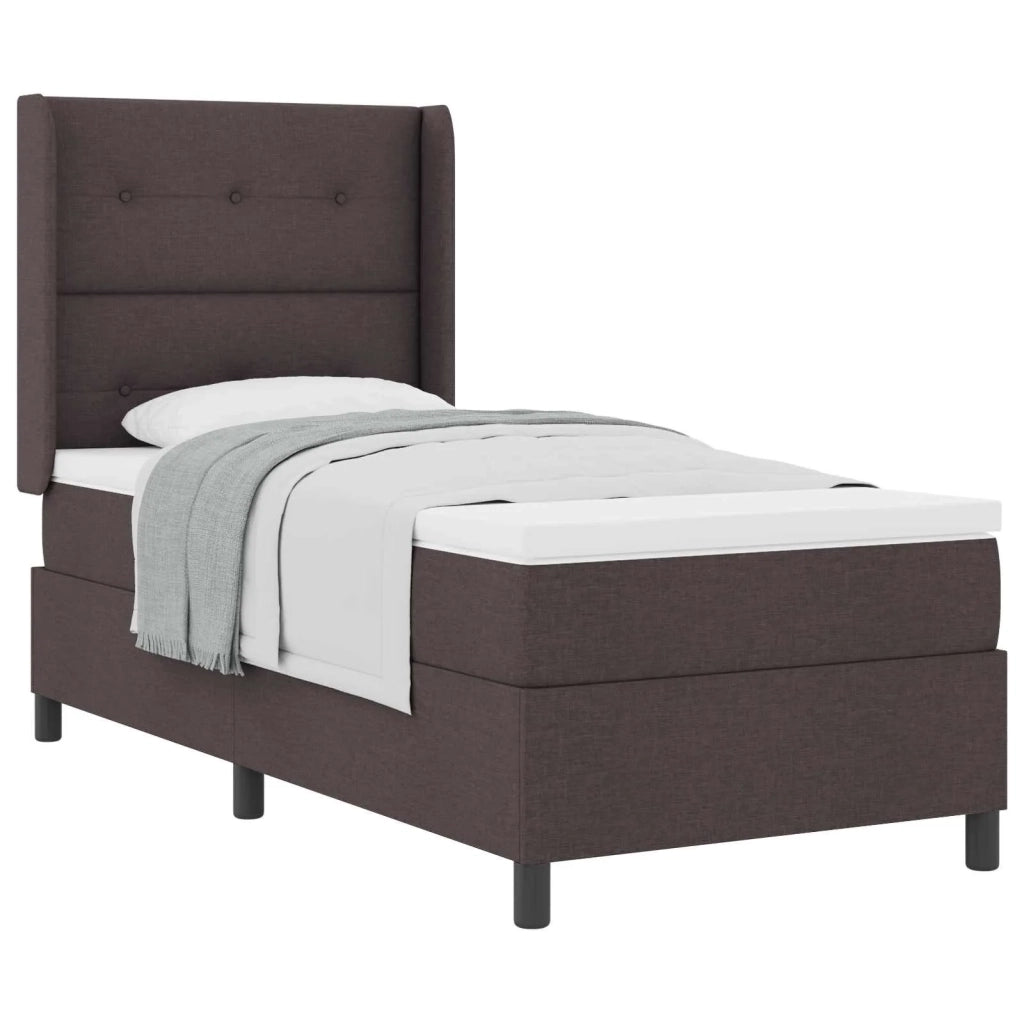 Letto a molle con cuscino Marrone Scuro 200 x 100 cm Tessuto 3341633