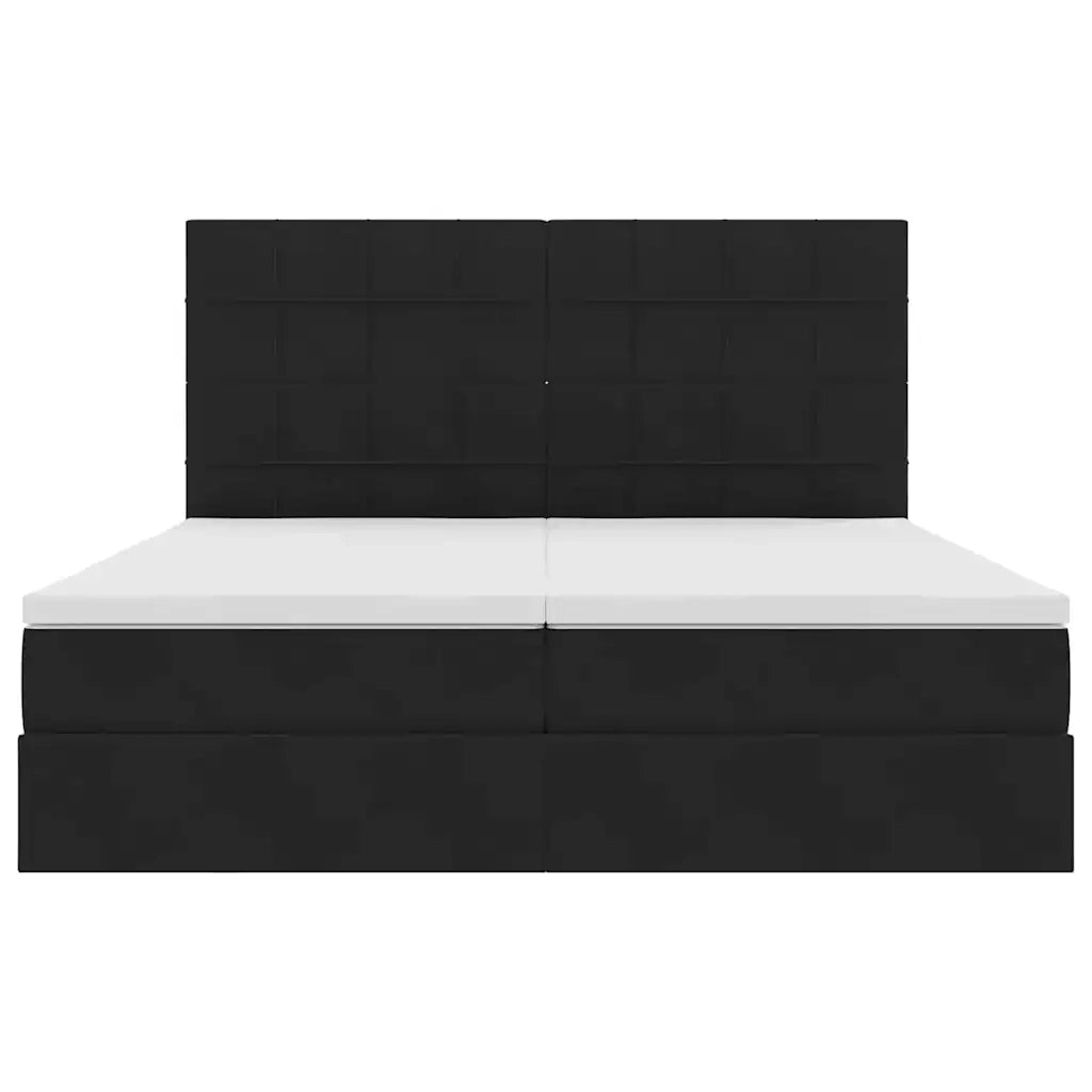 Letto con Contenitore con materasso Nero 180 x 200 cm Velluto
