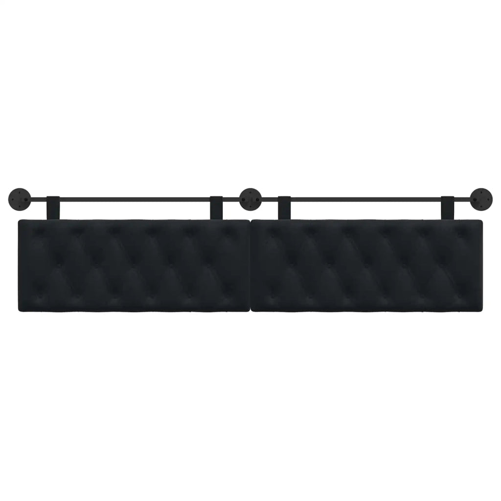 Testiera sospesa Con luce LED Nero Velluto