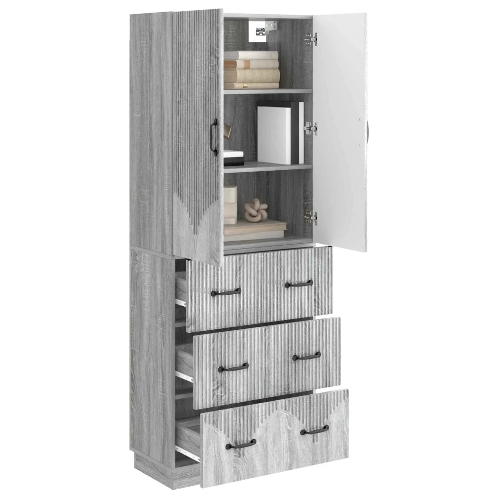 Set di armadi 2 pcs Sonoma grigio 66 x 34,5 x 87 cm