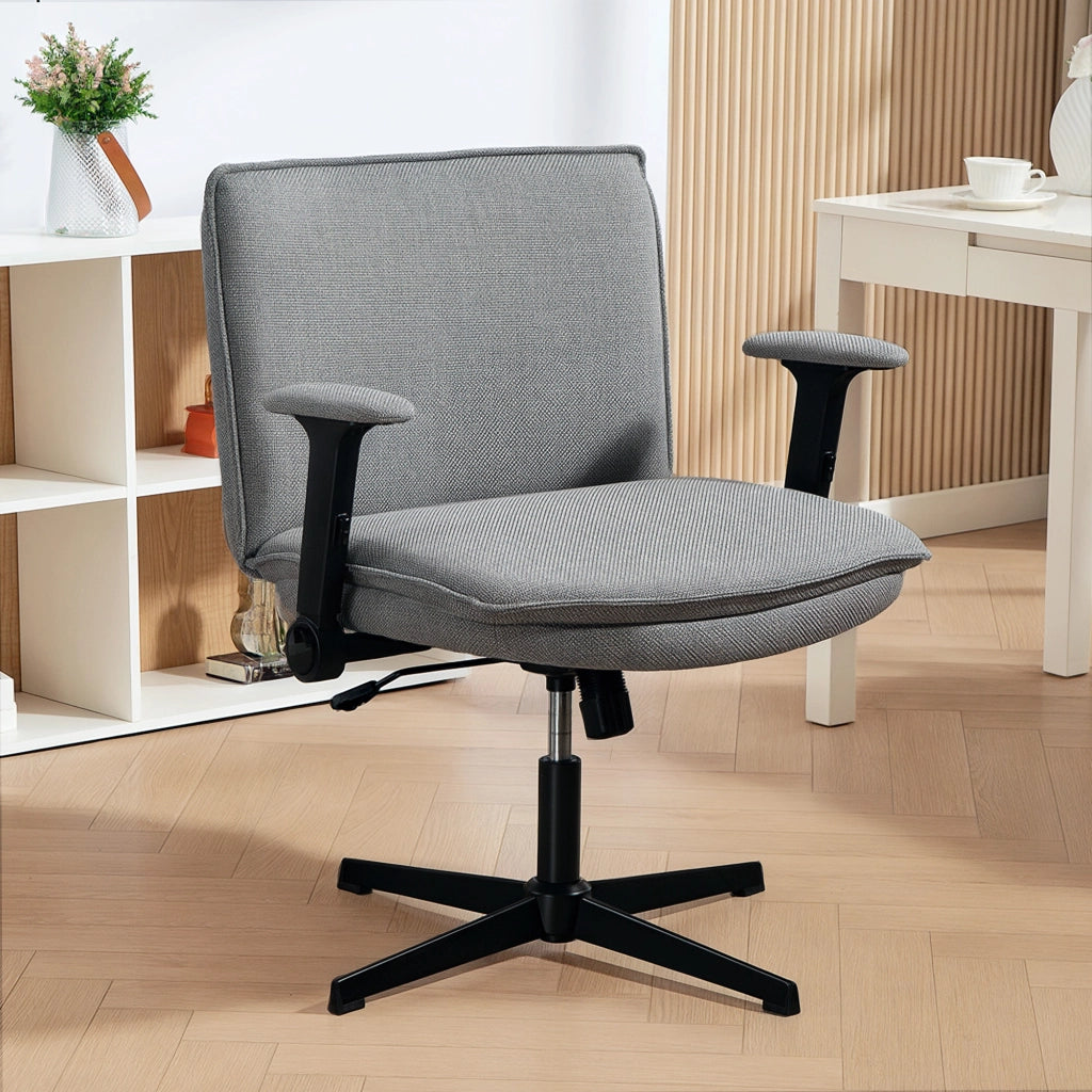 Sedia da ufficio con braccioli ribaltabili ¨C zephmum ¨C Grigio, Tessuto, Metallo