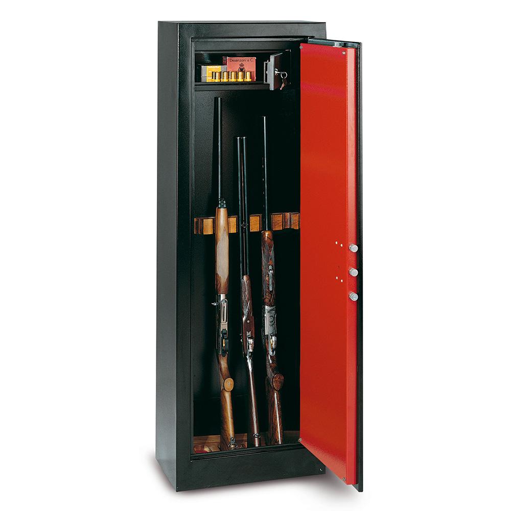 Fuciliera Portafucili Digitale per 11 Armi con Tesoretto Serie Riv. Legno Technomax - 1605X625X370Mm