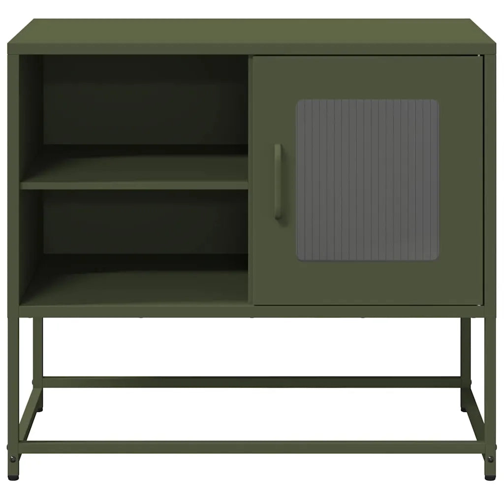 Mobile TV Verde Oliva 68x39x60,5 cm in Acciaio 853390
