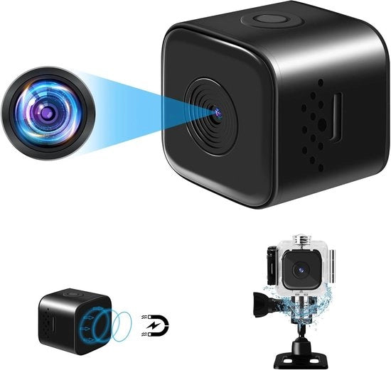 Cassa di Sorveglianza a Cielo Aperto 1080P HD Microcamera di Sorveglianza Interiore con Visibilità Notturna e Scatola Ermetica.